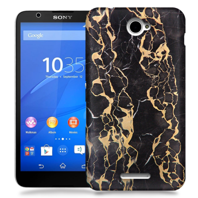 Skal till Sony Xperia E4 - Marble - Svart