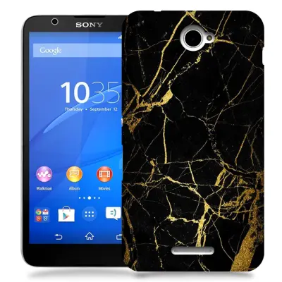 Skal till Sony Xperia E4 - Marble - Svart