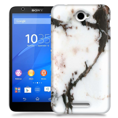 Skal till Sony Xperia E4 - Marble - Vit