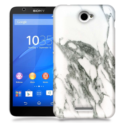 Skal till Sony Xperia E4 - Marble - Vit/Grå