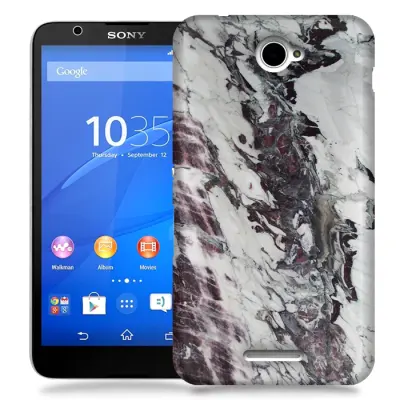 Skal till Sony Xperia E4 - Marble - Vit/Svart