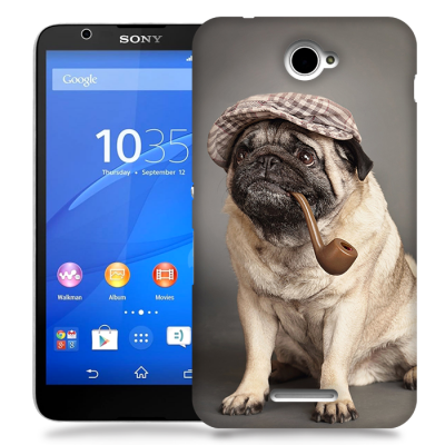 Skal till Sony Xperia E4 - Mops med keps