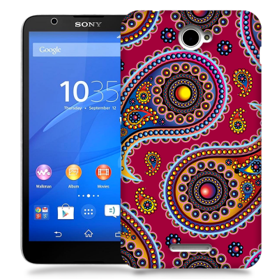 Skal till Sony Xperia E4 - Orientalisk - Röd