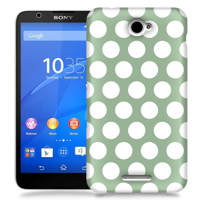 Skal till Sony Xperia E4 - Polka - Grön