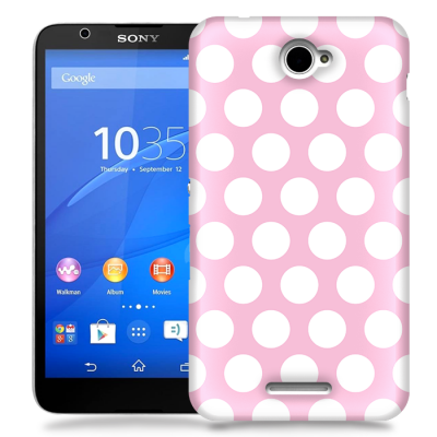 Skal till Sony Xperia E4 - Polka - Rosa