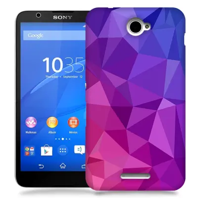 Skal till Sony Xperia E4 - Polygon - Lila