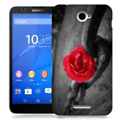 Skal till Sony Xperia E4 - Röd ros