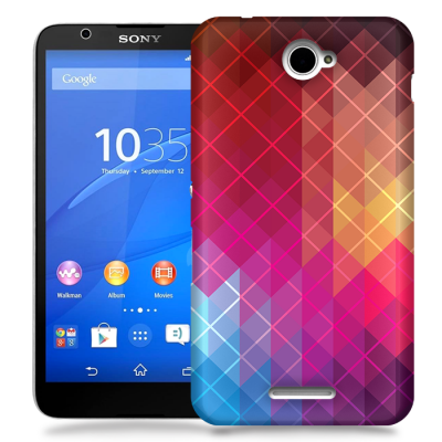 Skal till Sony Xperia E4 - Röda kvadrater
