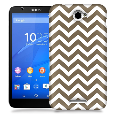 Skal till Sony Xperia E4 - Retro ränder - Grå