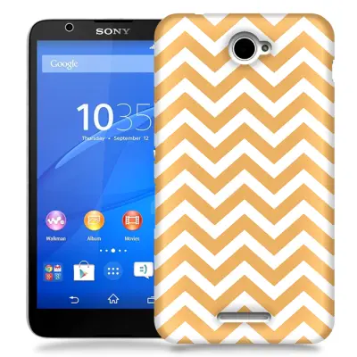 Skal till Sony Xperia E4 - Retro ränder - Orange