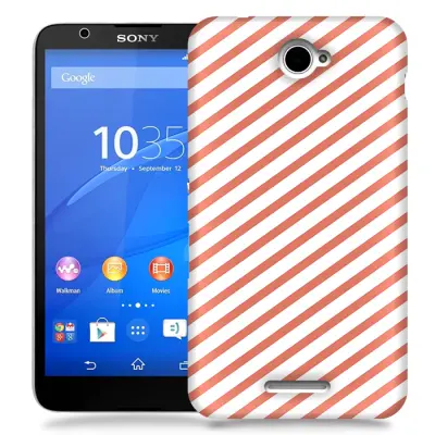 Skal till Sony Xperia E4 - Retro ränder - Persika