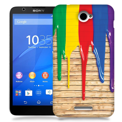 Skal till Sony Xperia E4 - Rinnande färg - Trä