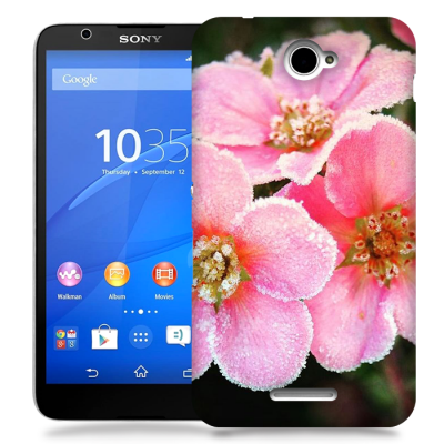 Skal till Sony Xperia E4 - Rosa blommor