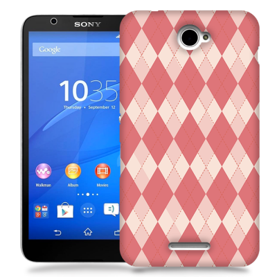 Skal till Sony Xperia E4 - Rutig - Ljusrosa