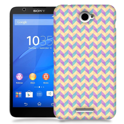 Skal till Sony Xperia E4 - Rutor Lila/Gul