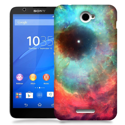 Skal till Sony Xperia E4 - Rymden - Blå/Rosa