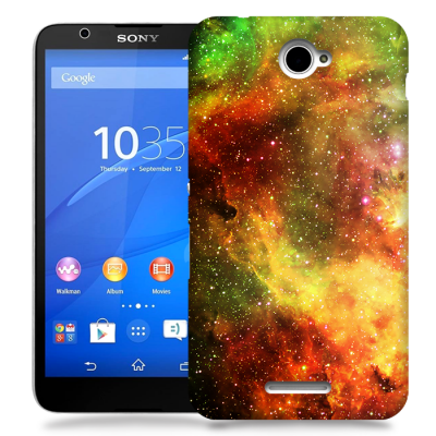 Skal till Sony Xperia E4 - Rymden - Grön/Gul