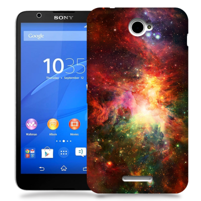 Skal till Sony Xperia E4 - Rymden - Röd/Grön