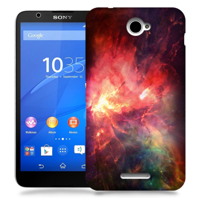 Skal till Sony Xperia E4 - Rymden - Röd/Svart