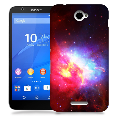 Skal till Sony Xperia E4 - Rymden - Svart/Rosa