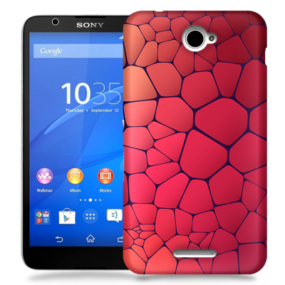 Skal till Sony Xperia E4 - Skifferstenar - Röd
