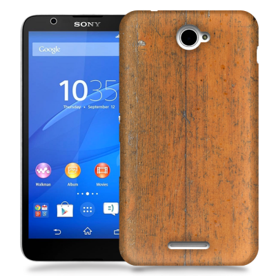 Skal till Sony Xperia E4 - Slitet trä