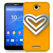 Skal till Sony Xperia E4 - Steel heart - Orange