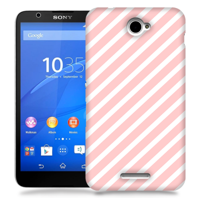 Skal till Sony Xperia E4 - Stripes - Ljusrosa