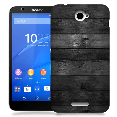 Skal till Sony Xperia E4 - Svarta plankor