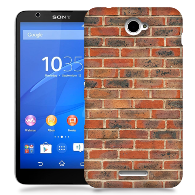 Skal till Sony Xperia E4 - Tegel - Röd