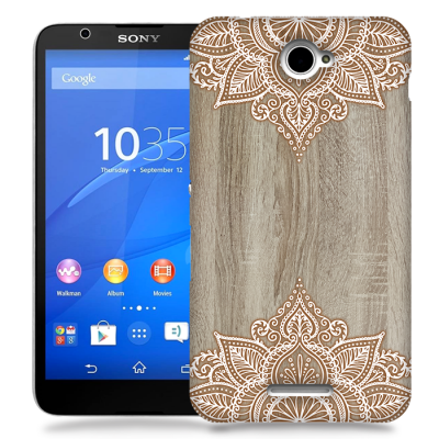Skal till Sony Xperia E4 - Trä - Mandala