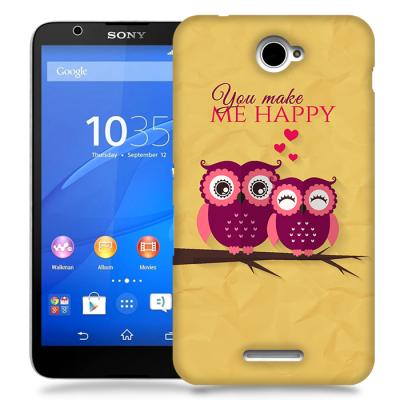 Skal till Sony Xperia E4 - Ugglor - You make me happy