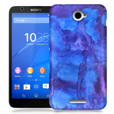 Skal till Sony Xperia E4 - Vattenfärg - Blå