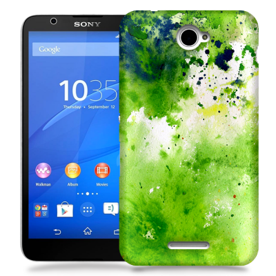 Skal till Sony Xperia E4 - Vattenfärg - Grön