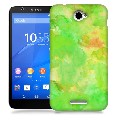 Skal till Sony Xperia E4 - Vattenfärg - Grön/Gul
