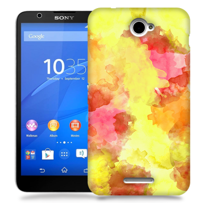 Skal till Sony Xperia E4 - Vattenfärg - Gul/Röd
