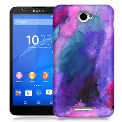 Skal till Sony Xperia E4 - Vattenfärg - Lila