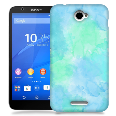 Skal till Sony Xperia E4 - Vattenfärg - Ljusblå