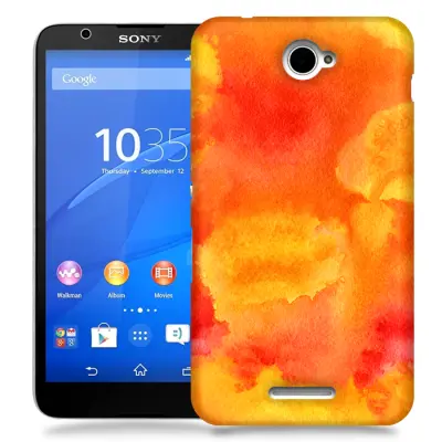 Skal till Sony Xperia E4 - Vattenfärg - Orange