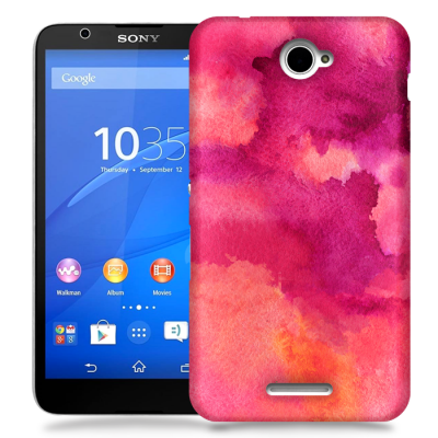 Skal till Sony Xperia E4 - Vattenfärg - Rosa