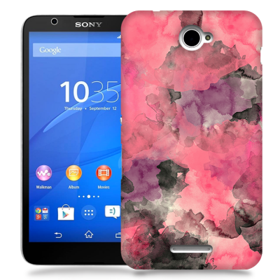 Skal till Sony Xperia E4 - Vattenfärg - Svart/Rosa