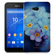 Skal till Sony Xperia E4g - Blå blommor