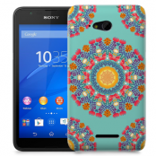 Skal till Sony Xperia E4g - Blommigt mönster - Turkos