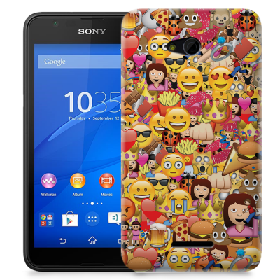 Skal till Sony Xperia E4g - Emoji - Kollage