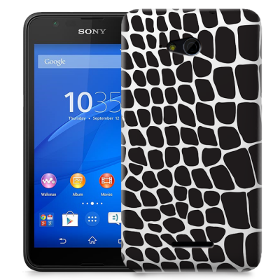 Skal till Sony Xperia E4g - Fläckar - Svart