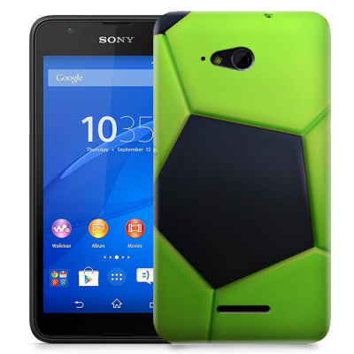 Skal till Sony Xperia E4g - Fotboll - Grön