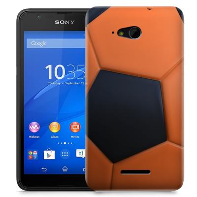Skal till Sony Xperia E4g - Fotboll - Orange