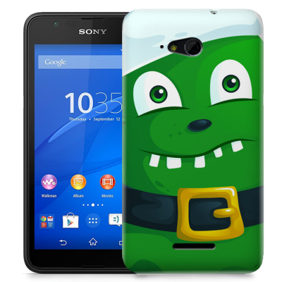 Skal till Sony Xperia E4g - Grönt slajm-monster