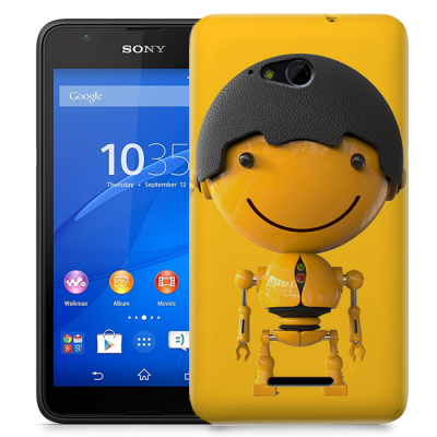 Skal till Sony Xperia E4g - Gul Robot