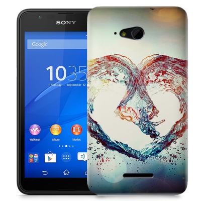 Skal till Sony Xperia E4g - Hjärta - Vatten